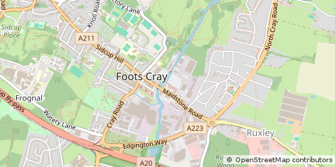 Map of Sidcup, Kent