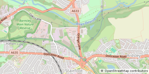 Map of Barnsley, South Yorkshire