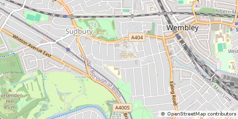 Map of Wembley, Middlesex