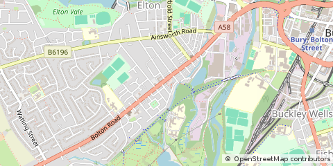Map of Bury, Greater Manchester