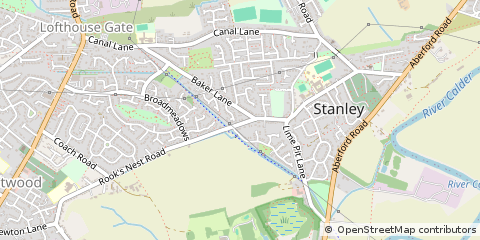 Map of Wakefield, West Yorkshire
