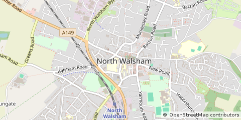 Map of North Walsham, Norfolk