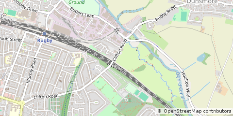 Map of Rugby, Warwickshire