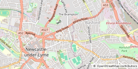 Map of Newcastle Under Lyme, Staffordshire