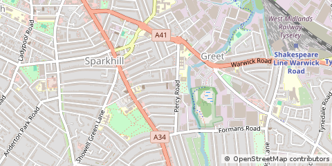Map of Birmingham, West Midlands