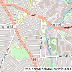 Map of Birmingham, West Midlands