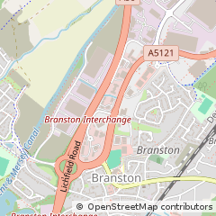 Map of Burton-on-Trent, Staffordshire
