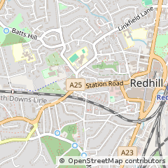 Map of Redhill, Surrey