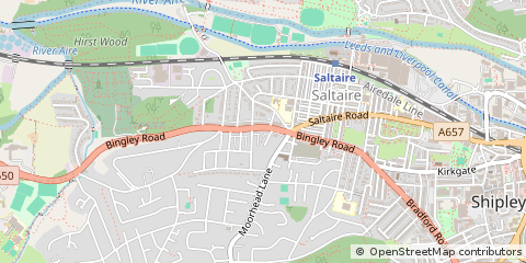 Map of Saltaire Shipley, West Yorkshire