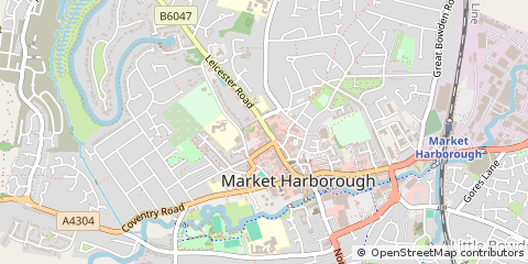 Map of Market Harborough, Leicestershire