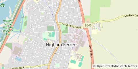 Map of Higham Ferrers, Northamptonshire