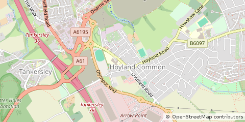 Map of Barnsley, South Yorkshire