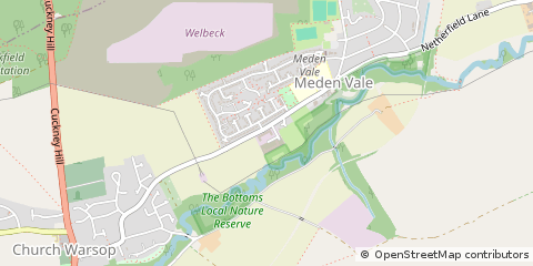 Map of Mansfield, Nottinghamshire