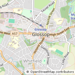 Map of Glossop, Derbyshire