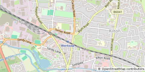 Map of Worksop, Nottinghamshire