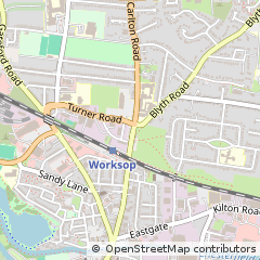 Map of Worksop, Nottinghamshire