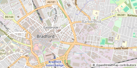 Map of Bradford, West Yorkshire