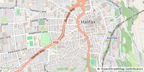Map of Halifax, West Yorkshire