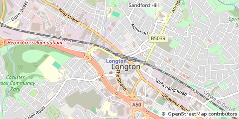 Map of Stoke on Trent, Staffs