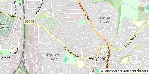Map of Wigston, Leicestershire