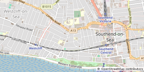 Map of Westcliff-on-SEA, Essex