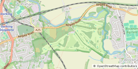Map of Dorking, Surrey