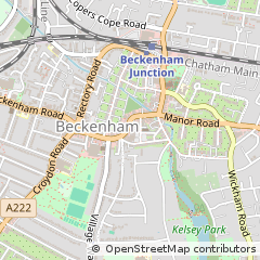 Map of Beckenham, Kent