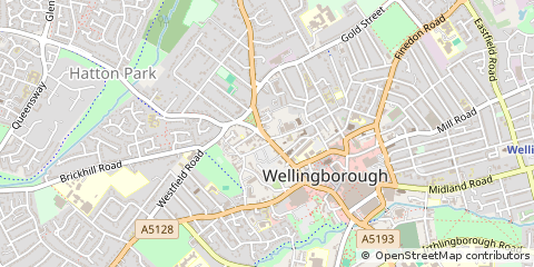 Map of Wellingborough, Northants