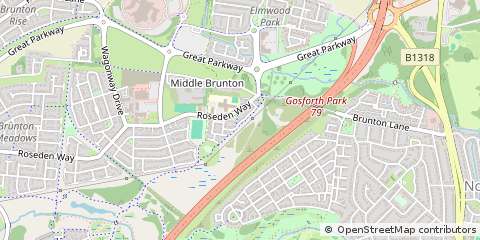 Map of Gosforth, Tyne & Wear