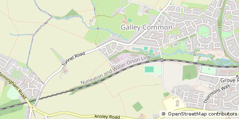 Map of Nuneaton, Warwickshire