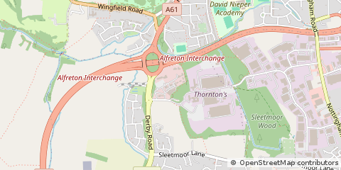 Map of Alfreton, Derbyshire