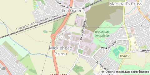 Map of ST Helens, Merseyside