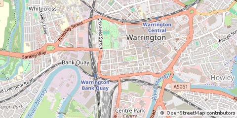 Map of Warrington, Cheshire