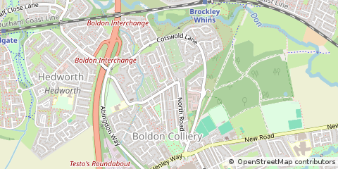 Map of Boldon Colliery, Tyne and Wear
