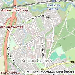 Map of Boldon Colliery, Tyne and Wear