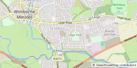 Map of Wimborne, Dorset
