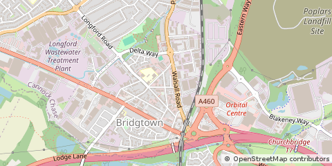 Map of Cannock, Staffordshire