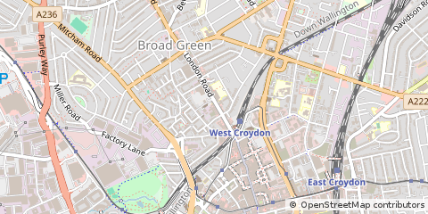 Map of Croydon, Surrey