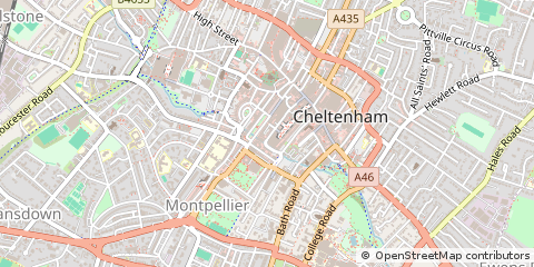 Map of Cheltenham, Gloucestershire