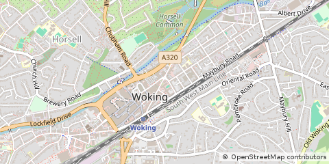 Map of Woking, Surrey