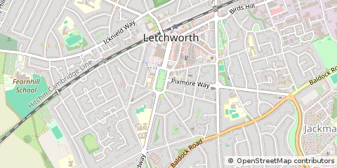 Map of Letchworth Garden City, Hertfordshire