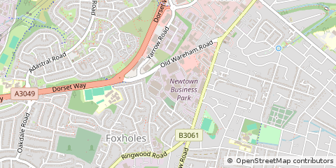 Map of Parkstone, Poole Dorset