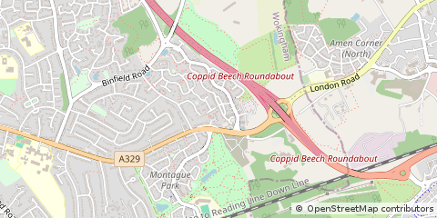 Map of Wokingham, Berkshire
