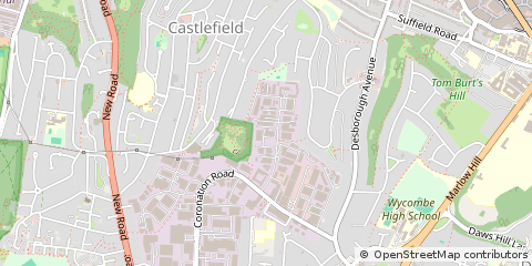Map of High Wycombe, Bucks