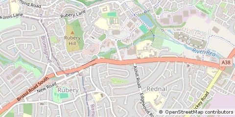 Map of Rednal, Birmingham