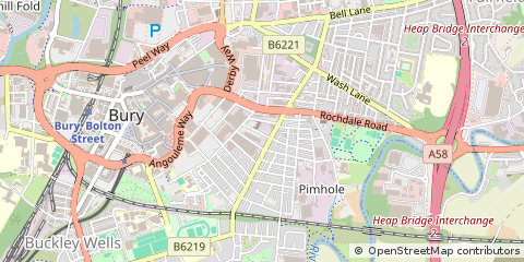 Map of Bury, Lancashire