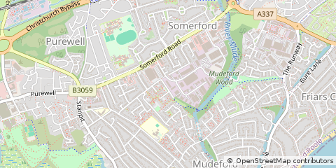 Map of Christchurch, Dorset