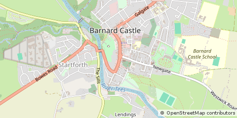 Map of Barnard Castle, CO. Durham