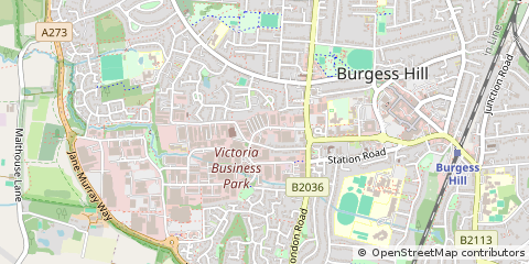 Map of Burgess Hill, West Sussex
