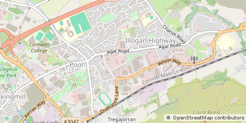 Map of Redruth, Cornwall